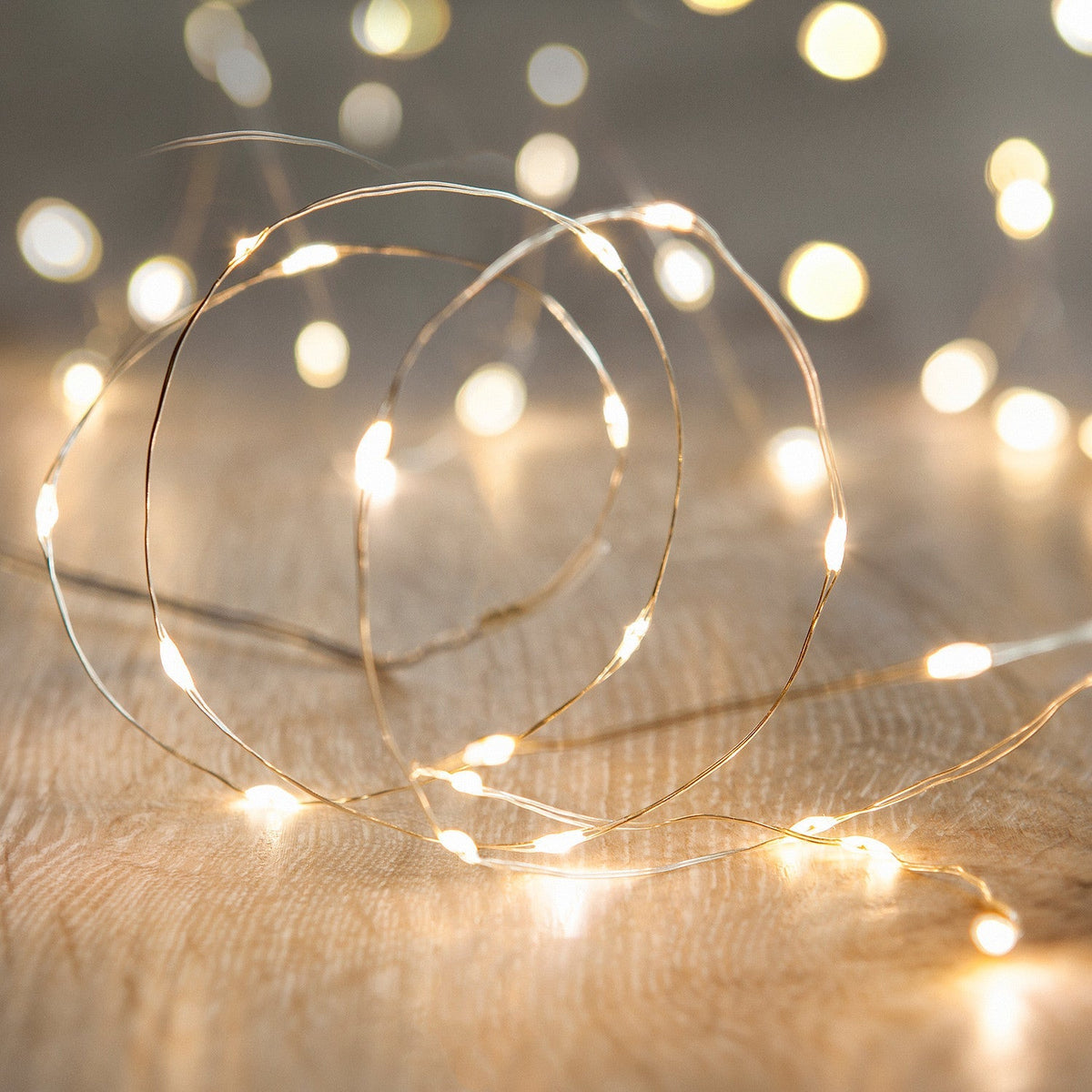 100 micro luzes de fada LED brancas quentes — 3