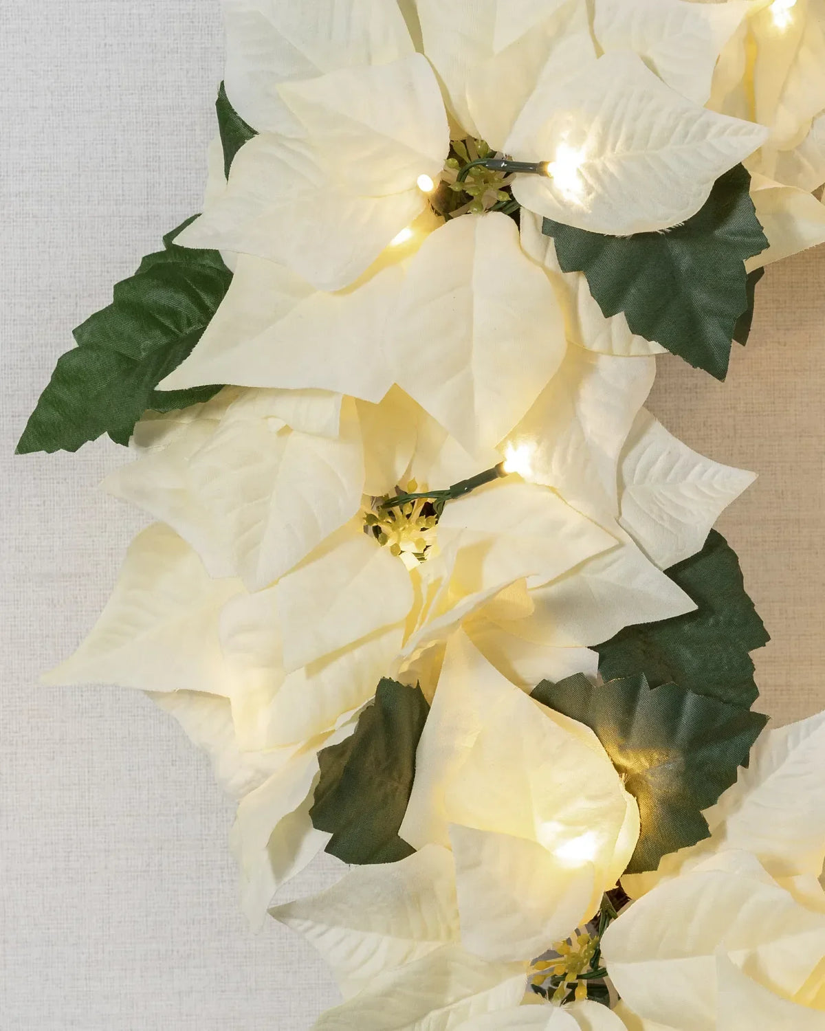 Grinalda Flores Marfim Com LED 90 cm — 3