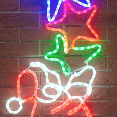 Luminária de parede Pai Natal e Estrela com LED — 3