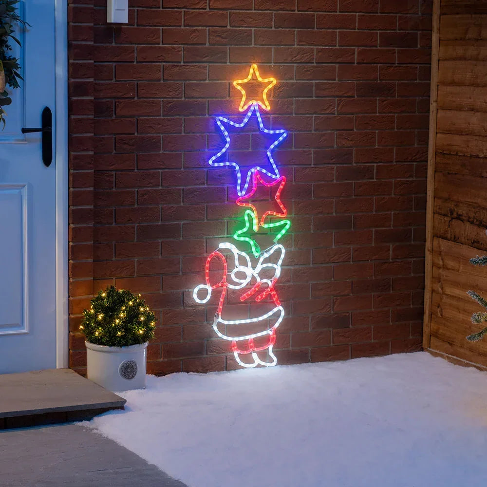 Luminária de parede Pai Natal e Estrela com LED — 4